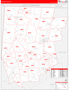 Litchfield County, CT Digital Map Red Line Style