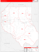 Livingston Parish (County), LA Digital Map Red Line Style