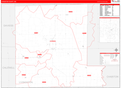 Livingston County, MO Digital Map Red Line Style