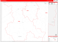 Logan County, KS Digital Map Red Line Style