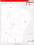 Logan County, KY Digital Map Red Line Style