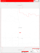 Logan County, NE Digital Map Red Line Style