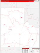 Logan County, OK Digital Map Red Line Style