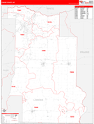 Lonoke County, AR Digital Map Red Line Style
