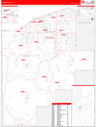 Lorain County, OH Digital Map Red Line Style