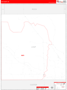 Loup County, NE Digital Map Red Line Style