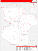 Lowndes County, GA Digital Map Red Line Style