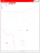 Luce County, MI Digital Map Red Line Style