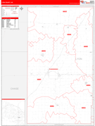 Lyon County, KS Digital Map Red Line Style