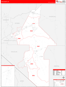 Lyon County, NV Digital Map Red Line Style