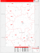 Macoupin County, IL Digital Map Red Line Style