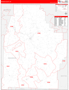 Madison County, AR Digital Map Red Line Style