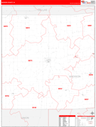 Madison County, IA Digital Map Red Line Style