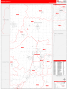 Madison County, IN Digital Map Red Line Style