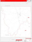 Madison County, MO Digital Map Red Line Style