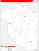 Madison County, MT Digital Map Red Line Style