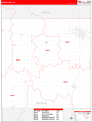Madison County, NE Digital Map Red Line Style