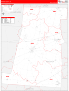 Madison County, OH Digital Map Red Line Style