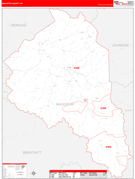 Magoffin County, KY Digital Map Red Line Style