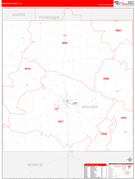 Mahaska County, IA Digital Map Red Line Style