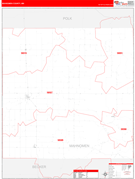 Mahnomen County, MN Digital Map Red Line Style