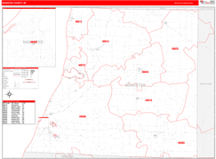 Manistee County, MI Digital Map Red Line Style