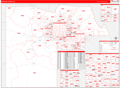 Maricopa County, AZ Digital Map Red Line Style