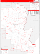 Marinette County, WI Digital Map Red Line Style