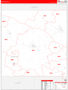 Marion County, IA Digital Map Red Line Style