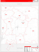 Marion County, IL Digital Map Red Line Style