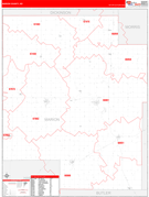 Marion County, KS Digital Map Red Line Style