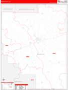 Marion County, MS Digital Map Red Line Style