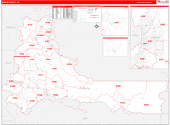 Marion County, OR Digital Map Red Line Style