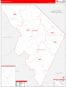 Marlboro County, SC Digital Map Red Line Style