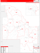 Marquette County, MI Digital Map Red Line Style