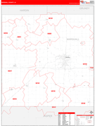 Marshall County, IA Digital Map Red Line Style