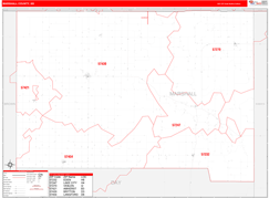 Marshall County, SD Digital Map Red Line Style