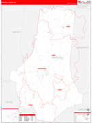 Marshall County, TN Digital Map Red Line Style