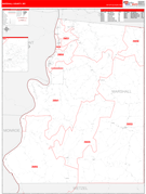 Marshall County, WV Digital Map Red Line Style