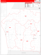 Mason County, MI Digital Map Red Line Style