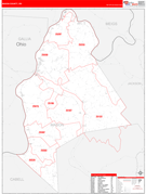 Mason County, WV Digital Map Red Line Style