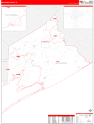 Matagorda County, TX Digital Map Red Line Style