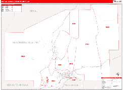 Matanuska-Susitna Borough (County), AK Digital Map Red Line Style