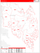 Mathews County, VA Digital Map Red Line Style