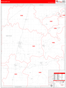 Mayes County, OK Digital Map Red Line Style