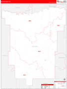 McCone County, MT Digital Map Red Line Style