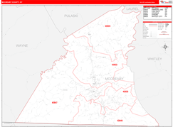 McCreary County, KY Digital Map Red Line Style