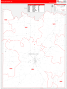 McCulloch County, TX Digital Map Red Line Style