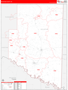 McCurtain County, OK Digital Map Red Line Style