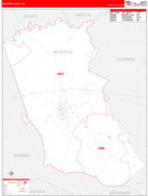 McDuffie County, GA Digital Map Red Line Style